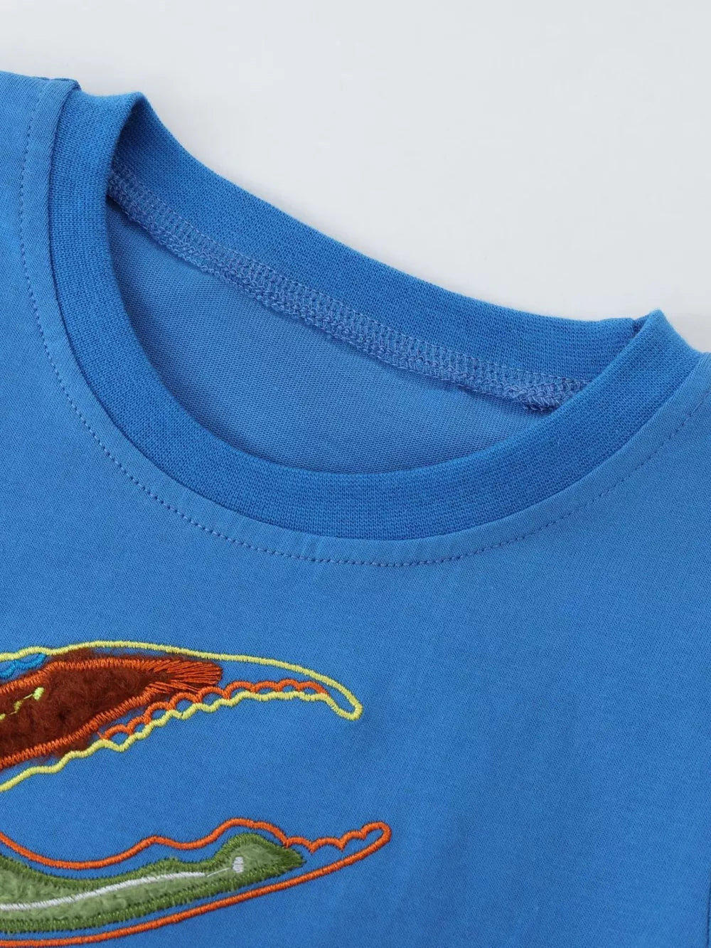 Children's Crab Embroidered T-shirt And Shorts Set, close-up detail