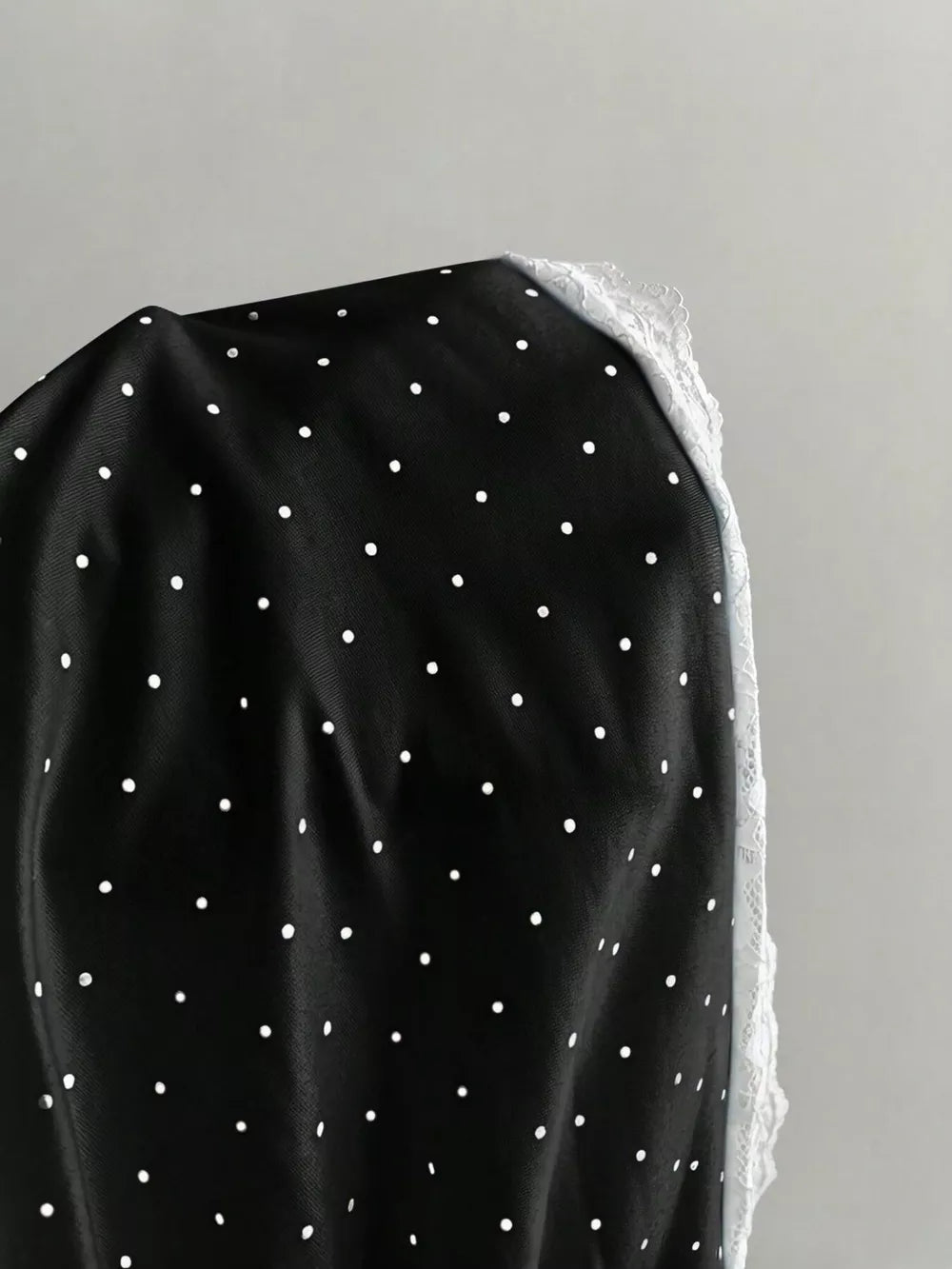 Polka Dot One-shoulder Cami, fabric detail