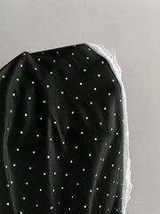Polka Dot One-shoulder Cami, fabric detail