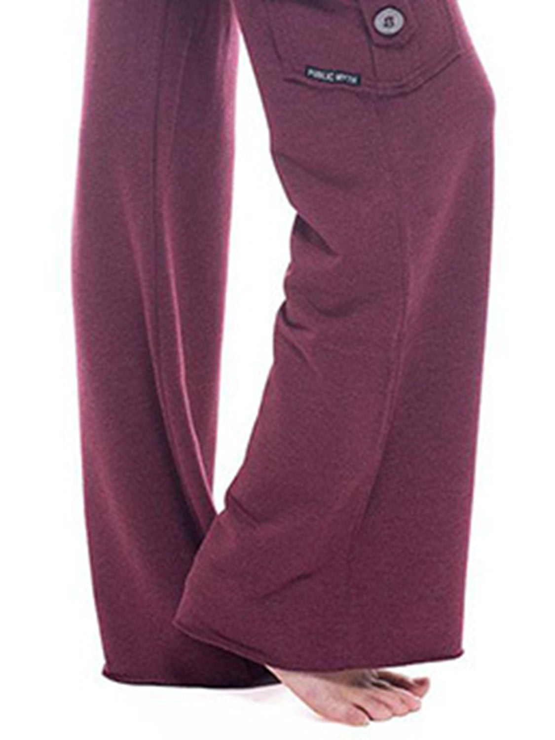 Wine cargo-inspired wide-leg drawstring trousers with button pocket detail