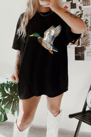 Flying Duck Graphic Round Neck T-shirt, side view