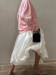 Elegant Satin Flowy Maxi Skirt