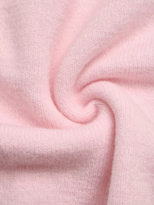 One Shoulder Bow Detail Sweater in Pink, product detail