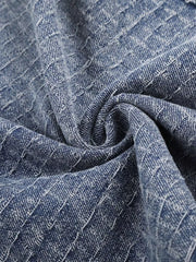 Men's Wide Leg Denim Capris in Blue, fit detail