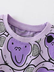 Playful Monkey Print Toddler Tee & Shorts Set