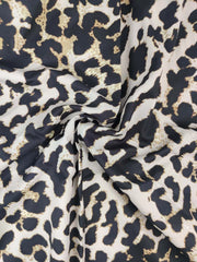 Maxi swim dress in leopard print with a sweetheart neckline.
