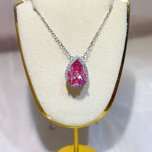 Sterling Silver Moissanite Pendant Necklace, model styling view