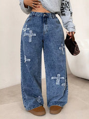 Embellished Wide-leg Denim Jeans