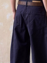 Relaxed Fit Pleated Wide-leg Pants