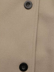 Elegant Button-down Vest Coat in Khaki, fit detail
