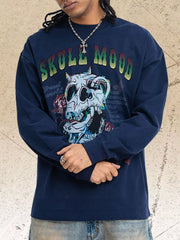 Skull Mood Graphic Long Sleeve Tee