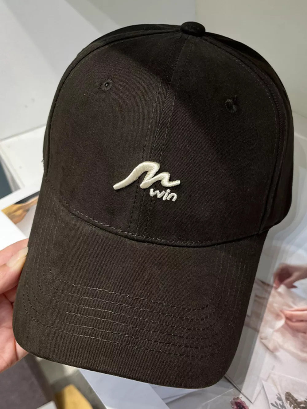 Embroidered Causal Baseball Cap, close-up detail