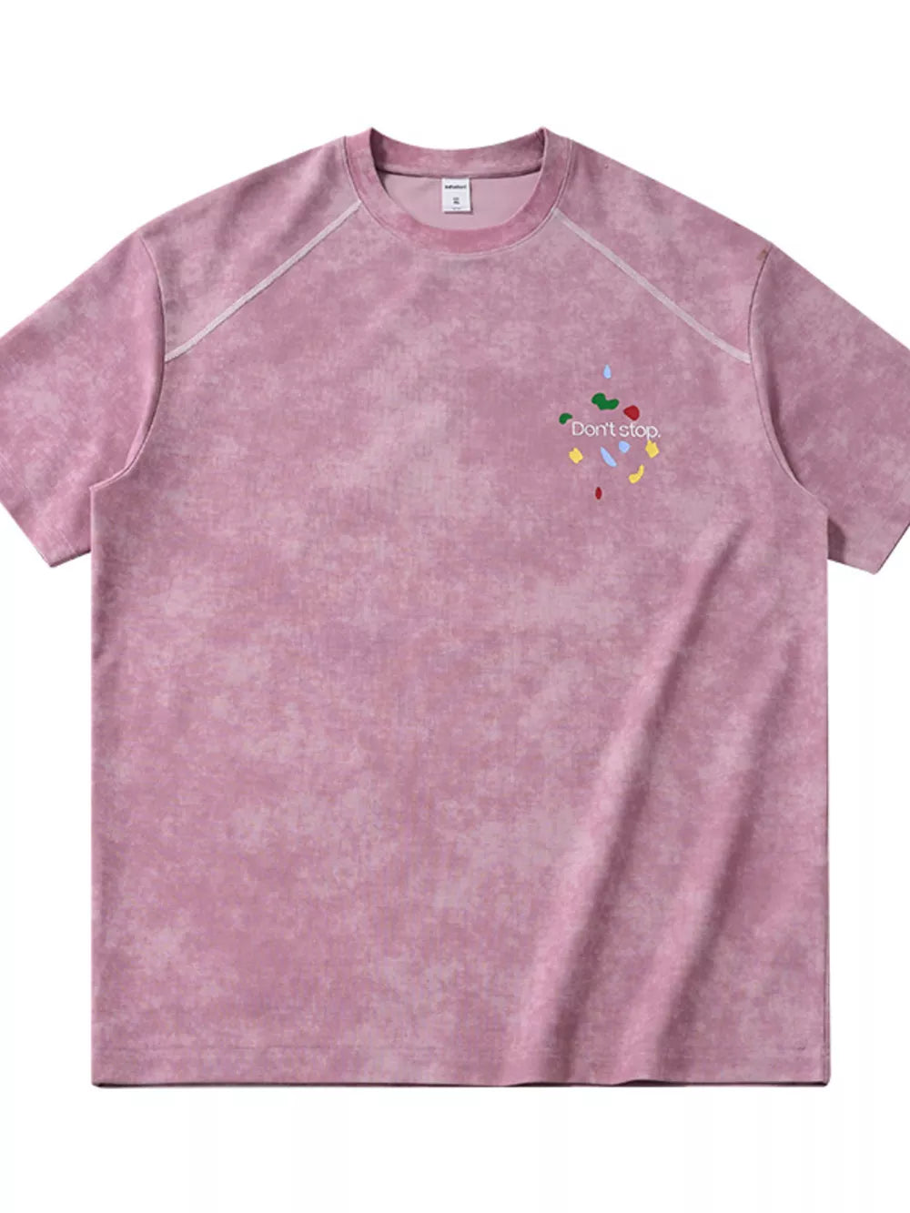 Men's Printed Round Neck T-shirt in Black, side view