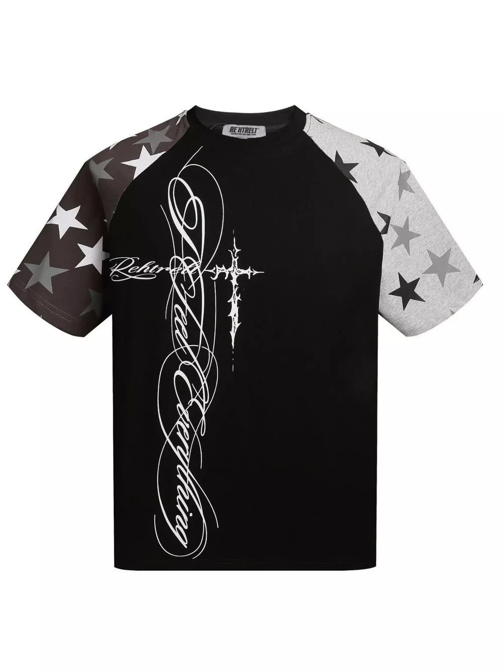 Men's Star Raglan Sleeve T-shirt in White, front view