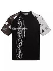 Men's Star Raglan Sleeve T-shirt in White, front view