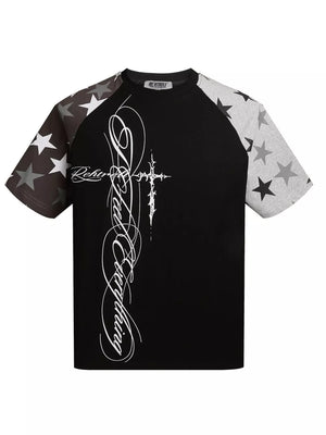 Men's Star Raglan Sleeve T-shirt in White, front view