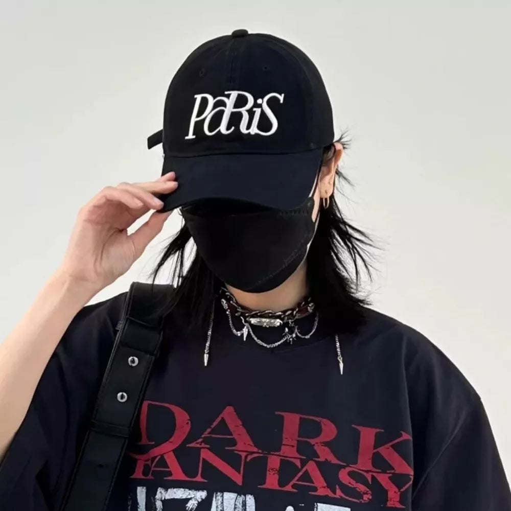 Parisian Embroidered Cotton Baseball Cap
