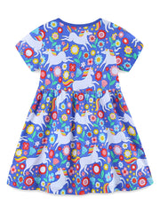 Whimsical Unicorn Floral Toddler Dress