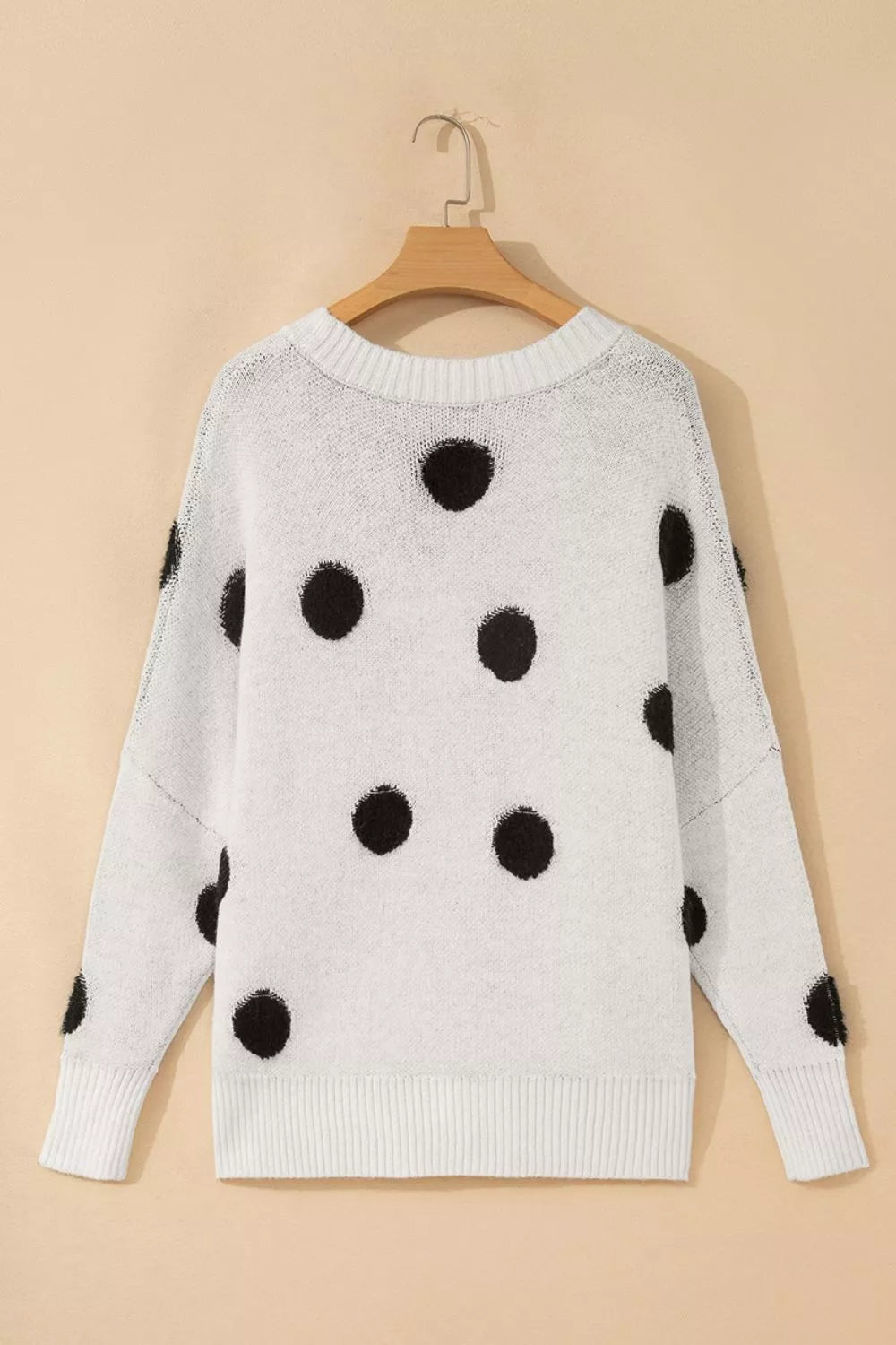Polka Dot Button Up Cardigan in White, view 11