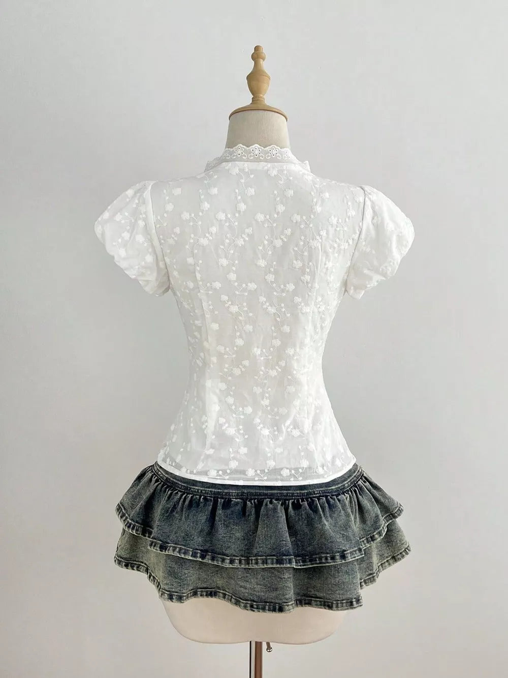 Lace Detail Bow Front Blouse, side view
