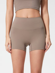 Nova Rise High-Motion Shorts in Mocha, seamless high-waisted activewear shorts with a comfortable fit.