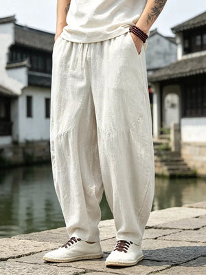Men's Plus Size Loose Fit Sweatpants With Drawstring, close-up detail