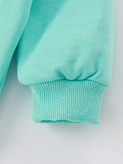 Kids' mint blue sweatshirt with ribbed cuffs and hem detail