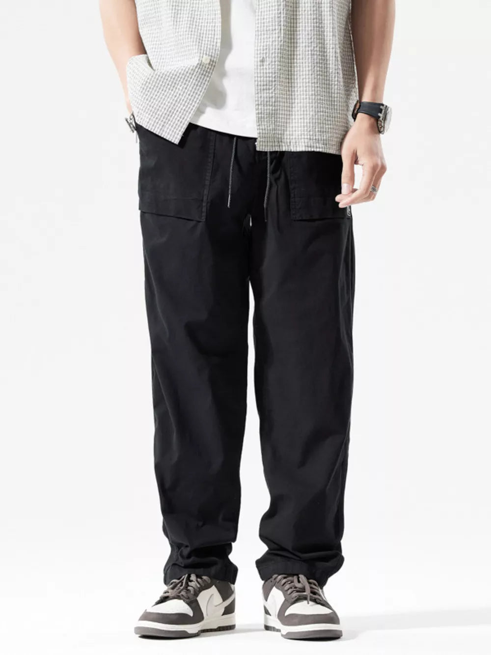 Men's Casual Cargo Pants Plus Size, close-up detail