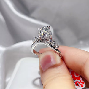 0.3 Carat 925 Sterling Silver Moissanite Ring, back view