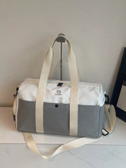 Two-tone Medium Nylon Duffle Bag, model styling view