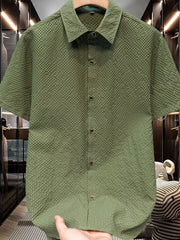 Men's Plus Size Textured Short-sleeve Shirt, front view