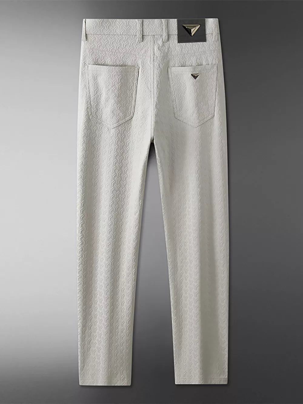 Men's Textured Straight-leg Pants in Grey, side view