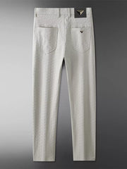 Men's Textured Straight-leg Pants in Grey, side view