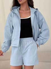 Lightweight Hooded Jacket And Shorts Set, view 20