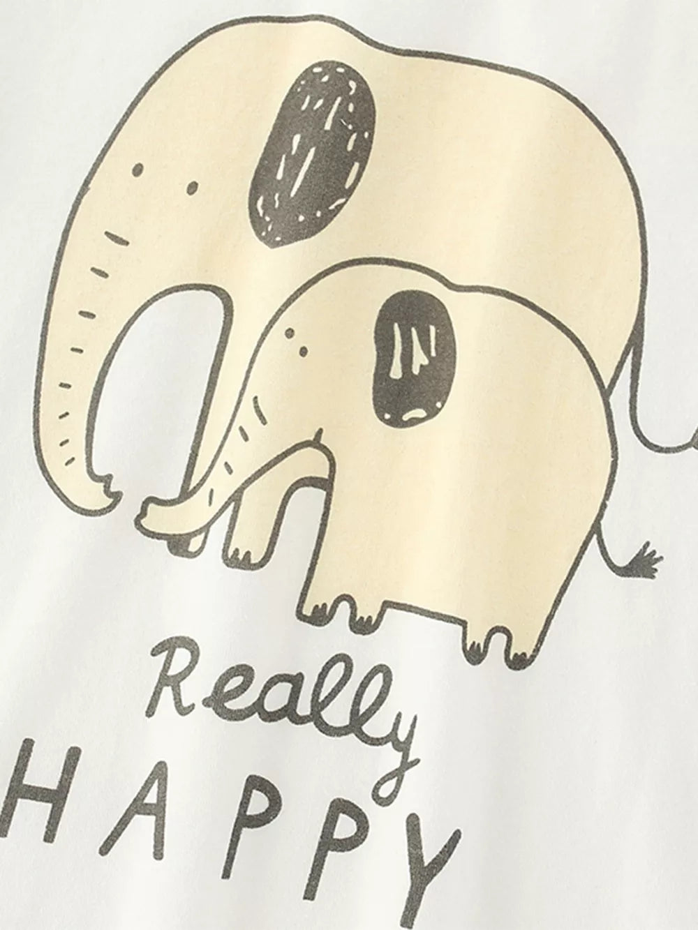 Boys' cotton underwear set with a delightful elephant graphic and "Really Happy" text.