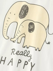 Boys' cotton underwear set with a delightful elephant graphic and "Really Happy" text.