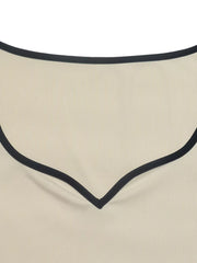 Ribbed Sweetheart Neckline Long Sleeve Bodysuit in Apricot, editorial view