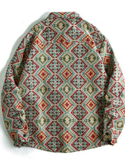 Vibrant Geometric Patchwork Men's Shacket