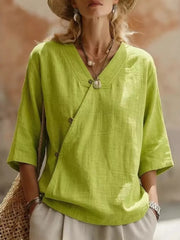 Surplice 3/4 Sleeve Blouse, close-up detail