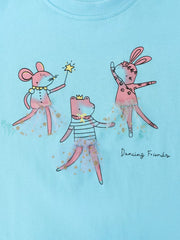 Children's Dancing Friends Graphic T-shirt, model styling view