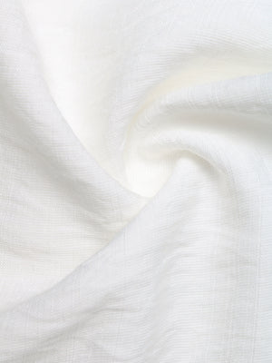 White linen maternity blouse with delicate lace trim detail