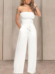 Effortless Strapless Smocked Jumpsuit