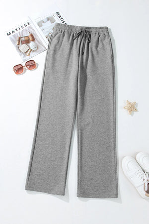 Relaxed-fit dark gray lounge joggers with drawstring waist and wide leg