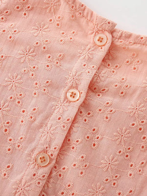 Children's Eyelet Flutter Sleeve Dress, model styling view