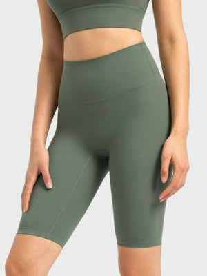 Sculpted Active Bike Shorts in Matcha Green with a high waist and seamless design.