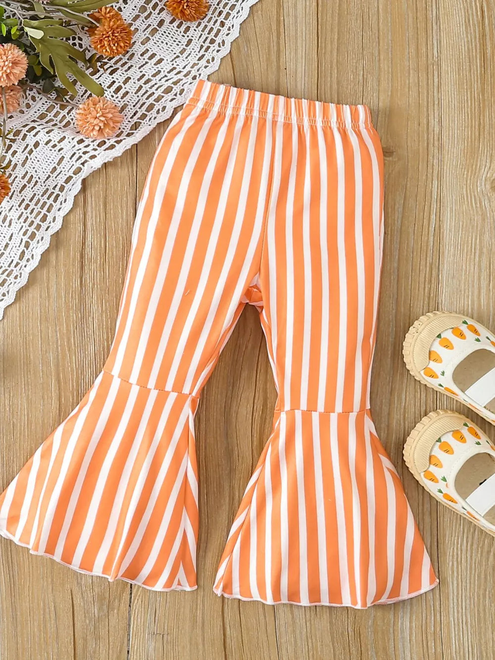 Children's Bunny Round Neck Tee And Pants Set in White, alternate angle