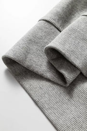 Contrast Rope Drawstring Ruffle Hoodie in Gray, product detail