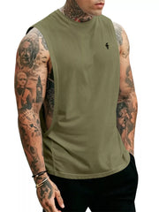 Men's Full Size Round Neck Tank Top Plus Size in Apricot, view 12
