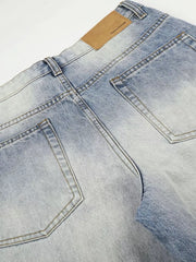 Men S Washed Wide Leg Jeans in Blue, alternate angle