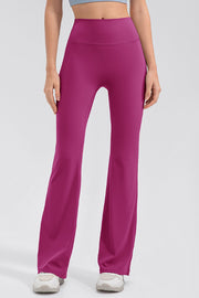 Sculpted flare leggings in hot pink with a high waist and performance fit.